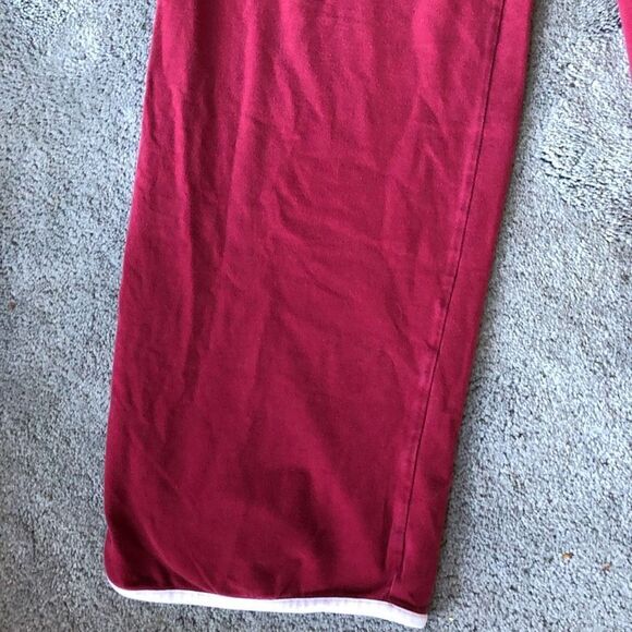 NIKE SPORTSWEAR FLEECE TRACKSUIT RED MAROON STRIPE SWEATPANTS WOMENS SIZE MEDIUM - Picture 3 of 6